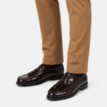 Mens Brown Patent Leather Tassel Loafers – Vintage Slip-On Smart Casual Shoes - Image 9