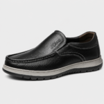 Mens Black Handmade Genuine Leather Loafers – Casual Walking Work Flat Moccasin Shoes - Image 2
