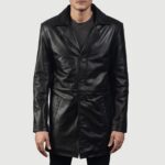 Classmith Black Leather Coat - Image 3