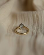 Yvonne 1988 Vintage 9ct Gold Aquamarine & Diamond Cluster Ring - Image 5