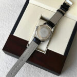 Amalfi Diamond Cut Watch — 42mm Steel & Black Leather - Image 3