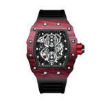 Helix Skeleton Tonneau Watch — Steel & Rubber