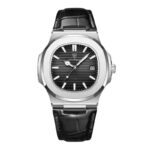 Laurent Dress Watch — 40mm Brushed Steel & Leather - Image 6