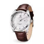 Lucca Slim Dress Watch — 41mm Steel & Croco Leather