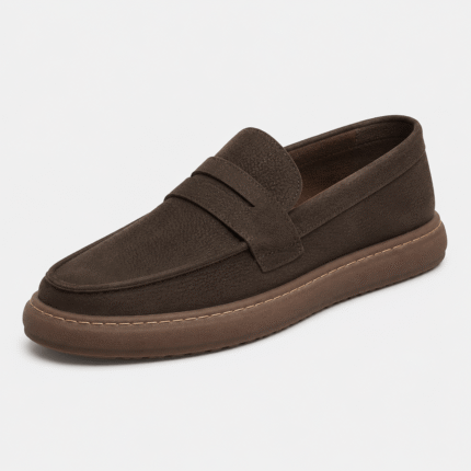 Men's Italian Leather Loafers – Brown Smart Business Casual Slip-On Shoes