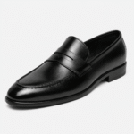 Men's Leather Dress Loafers – Black Classic Business Casual Formal Party Shoes