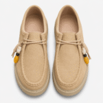 Mens Beige Suede Leather Platform Loafers – Designer Comfortable Casual Slip-On Shoes - Image 5