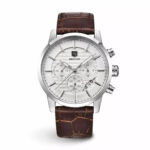 Monza Layered Dial Watch — 43mm Steel & Croco Leather - Image 2